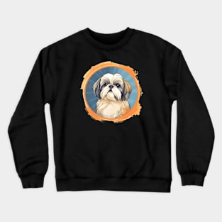 Shih Tzu Cute  Painting Crewneck Sweatshirt